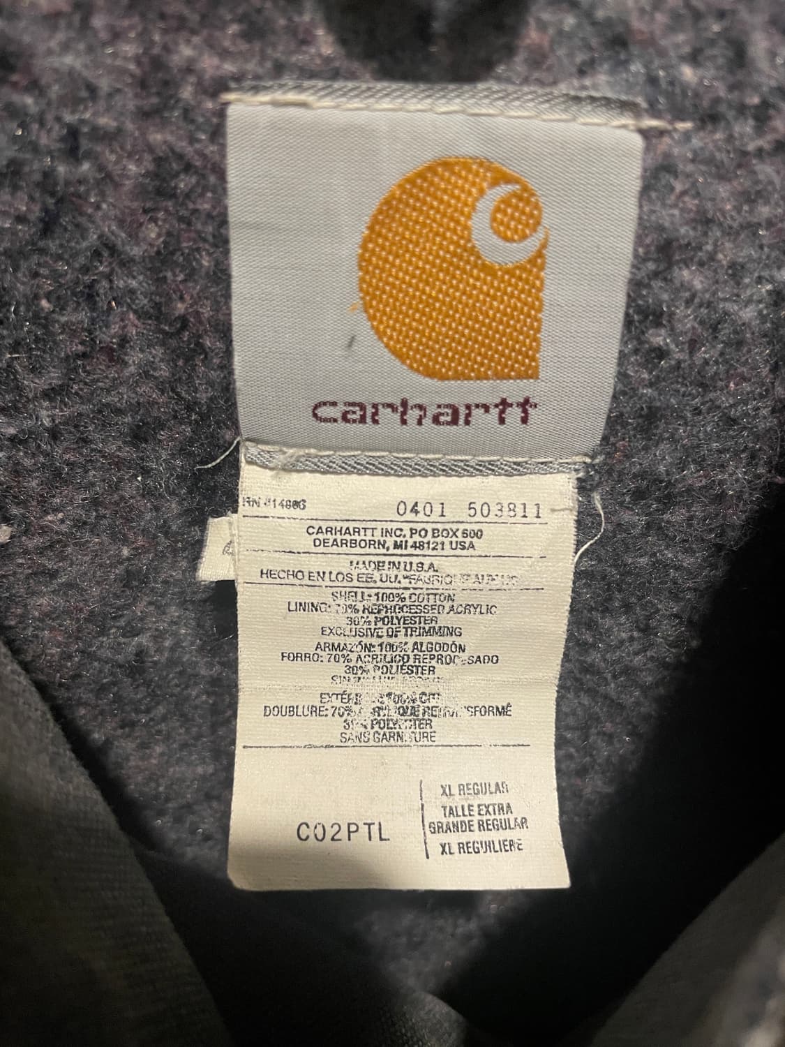 칼하트 미시간 초어 자켓 C02 PTL XL 상품이미지6