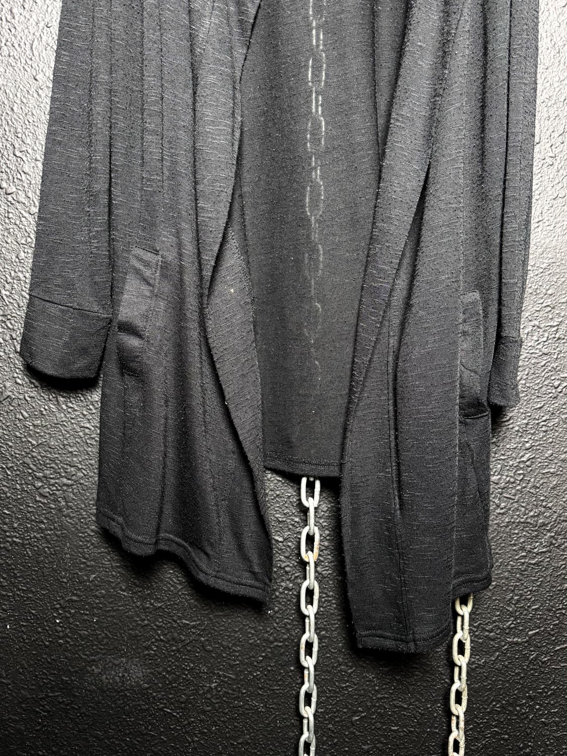 Black long draped hooded cardigan  상품이미지8