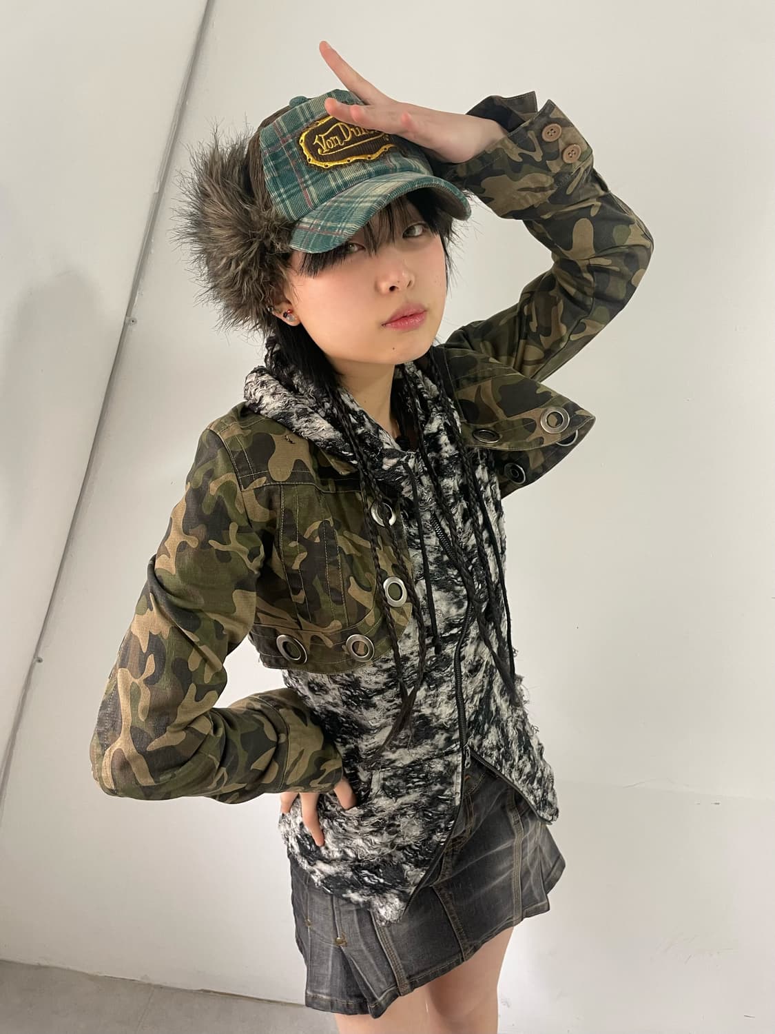 Camo detail bolero jacket 상품이미지1