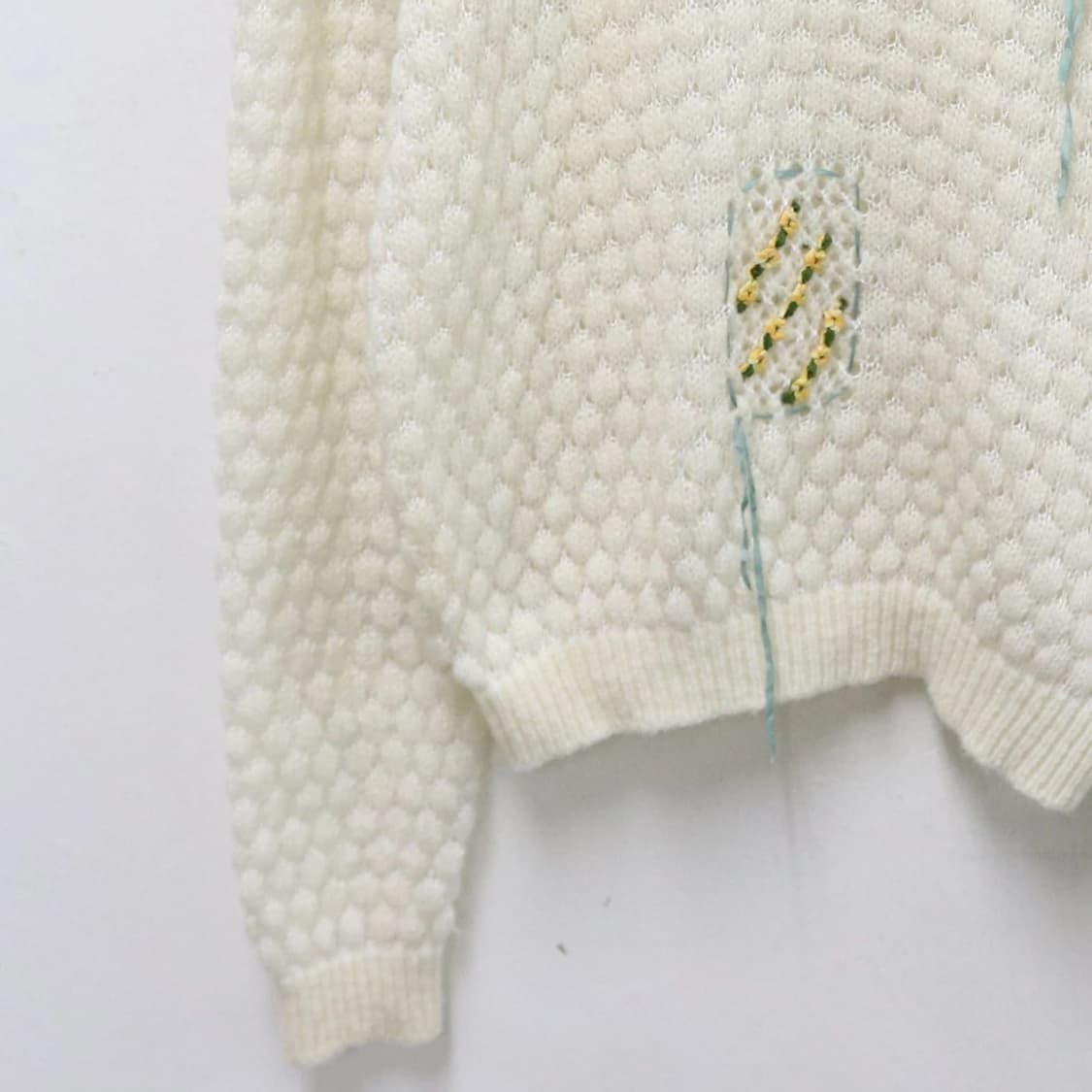 PASERIO 플라워 짜임 울 혼방 니트 60199 상품이미지4