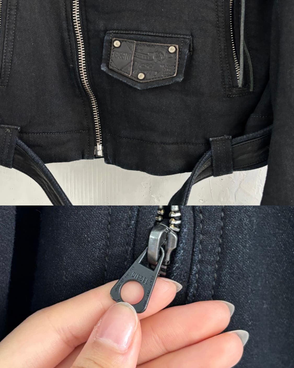 Diesel 디젤 블랙 코튼 라이더 자켓 상품이미지8