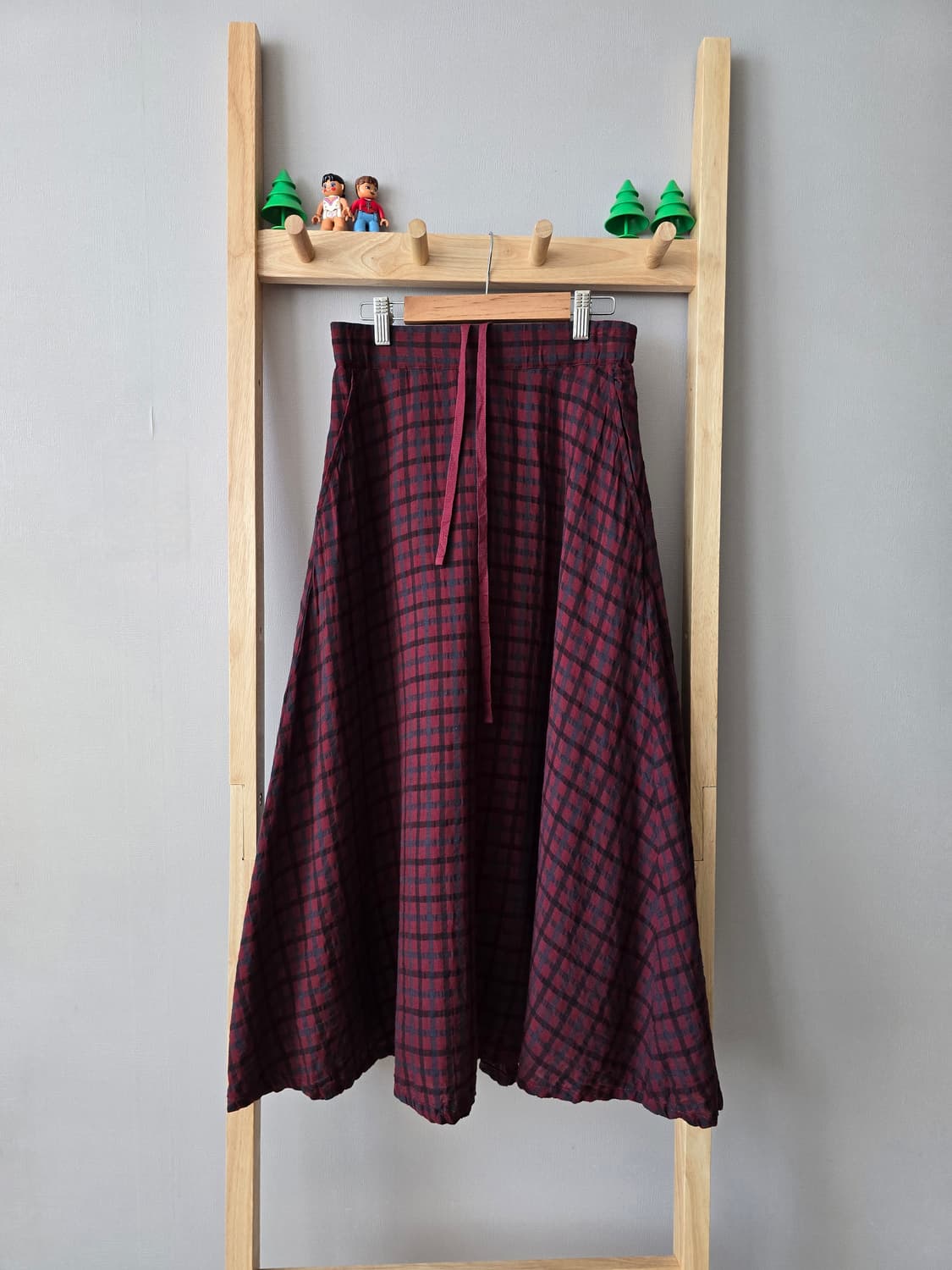 Samansa Mos2 버건디 패턴 롱스커트 상품이미지4