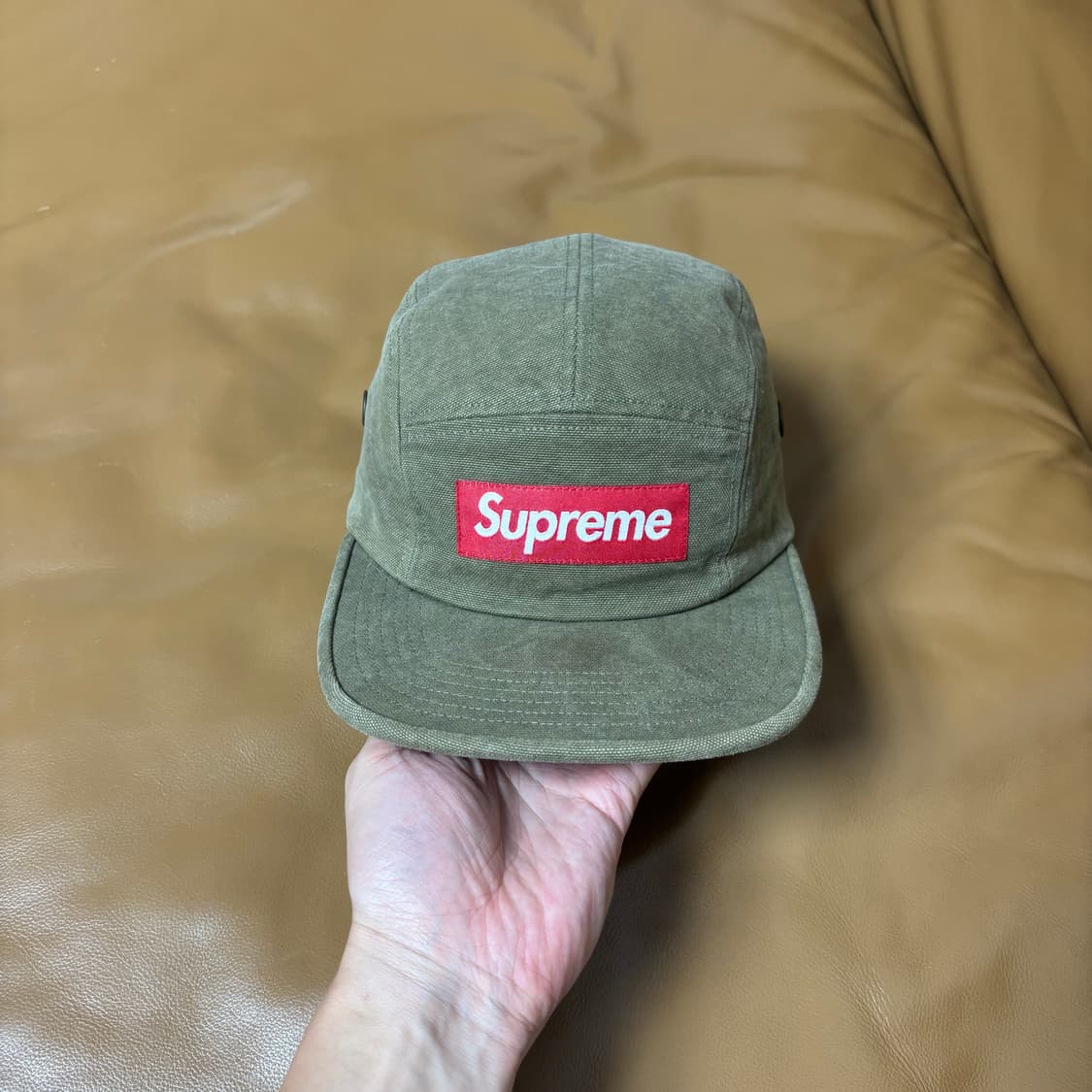 Supreme 슈프림 스톤 워시드 올리브 카키 캠프캡 모자 상품이미지2