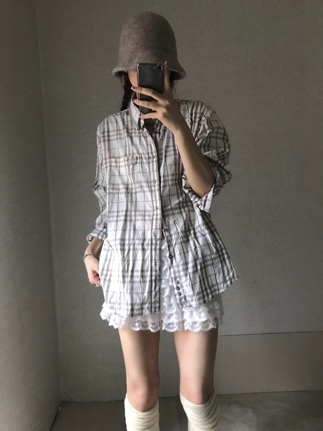 버버리런던라벨 체크셔츠 상품이미지5