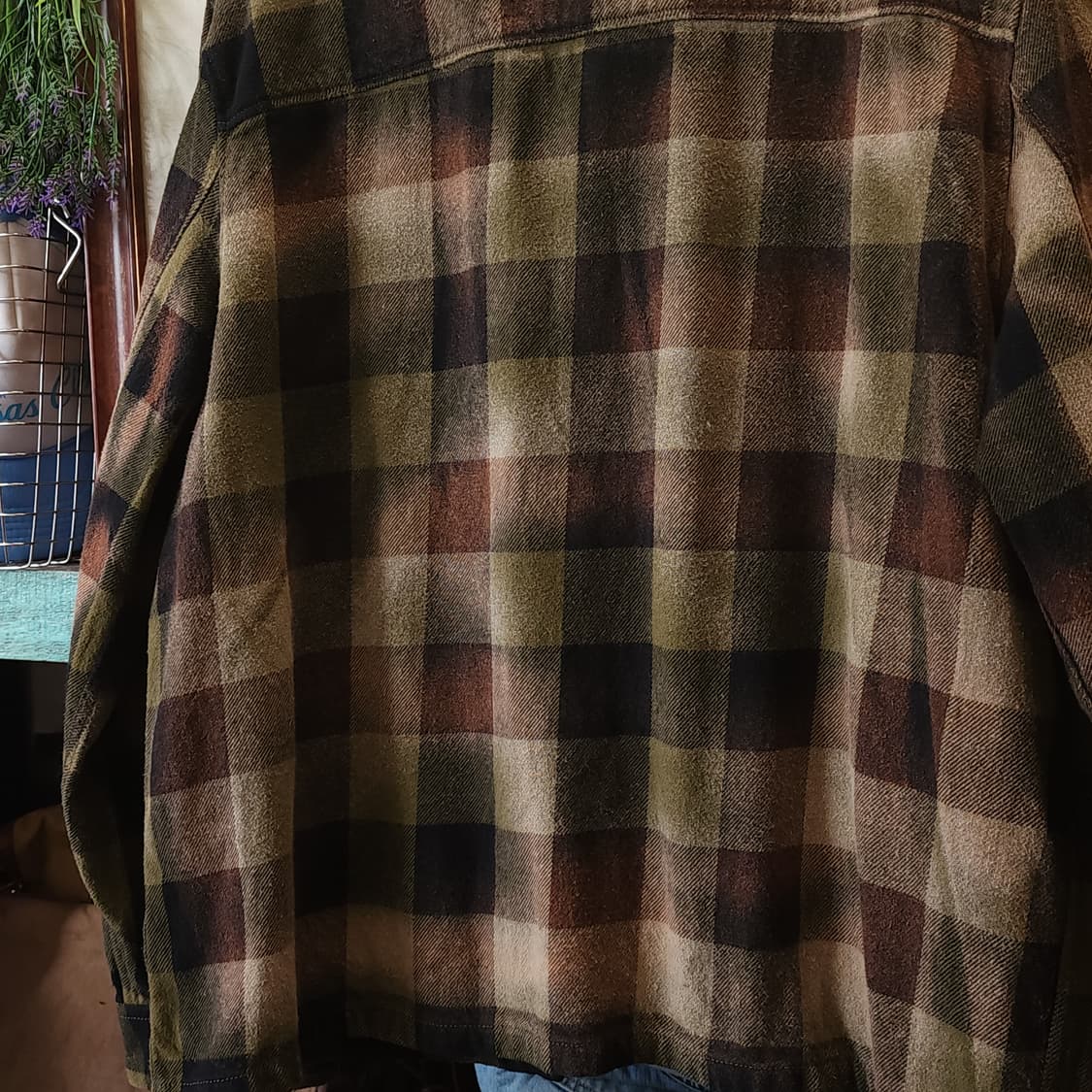 90s 빈티지 체크셔츠 헤비 플란넬 워크셔츠 썬페이딩 셔츠자켓 xxl 상품이미지9