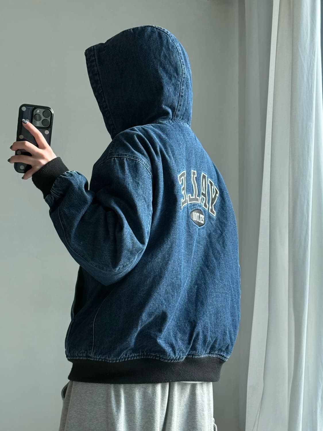 Yale 누빔 데님 후드 자켓 상품이미지4