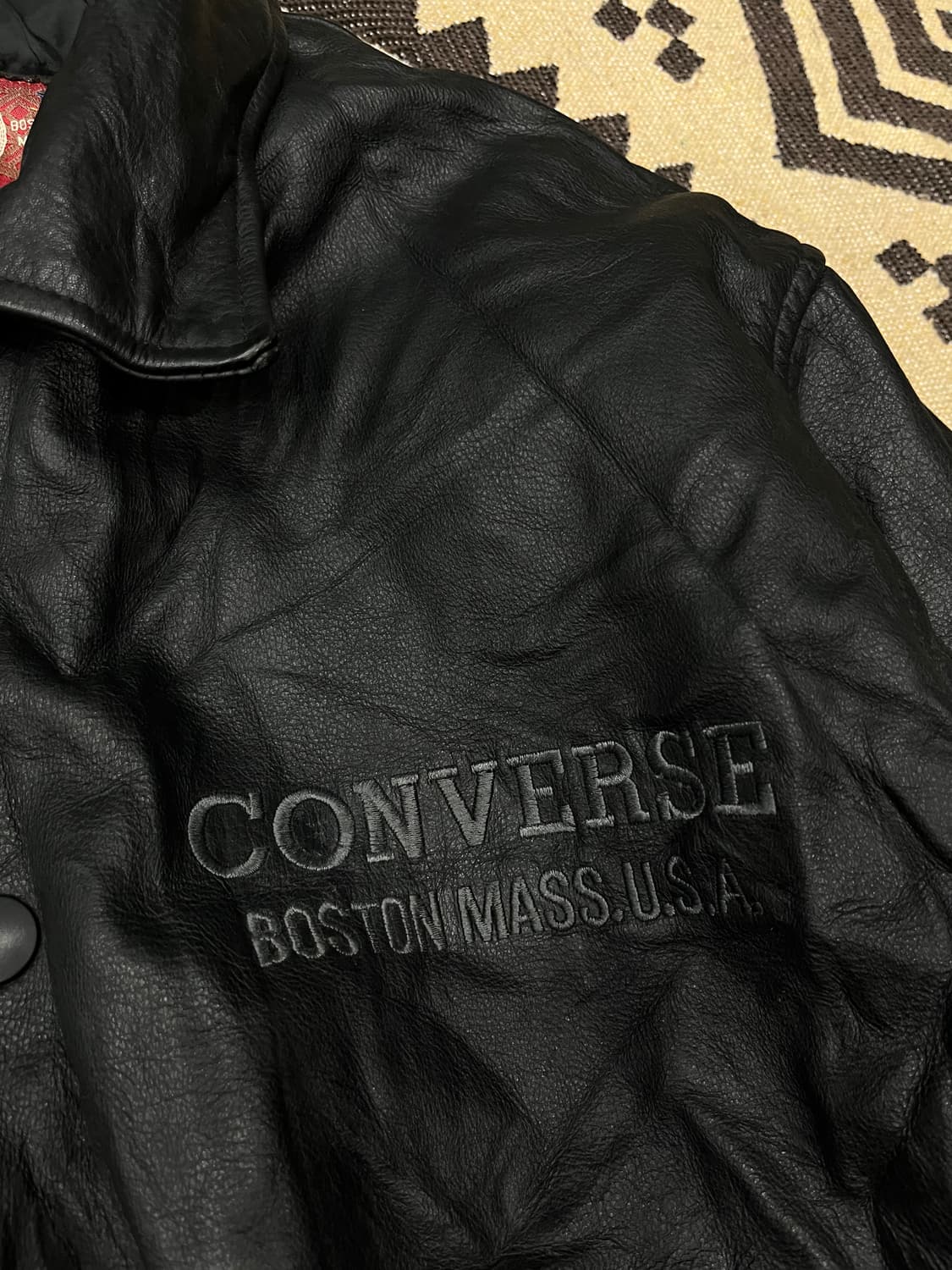 CONVERSE 컨버스 리얼레더 바시티자켓 스타디움 자켓 M 상품이미지3