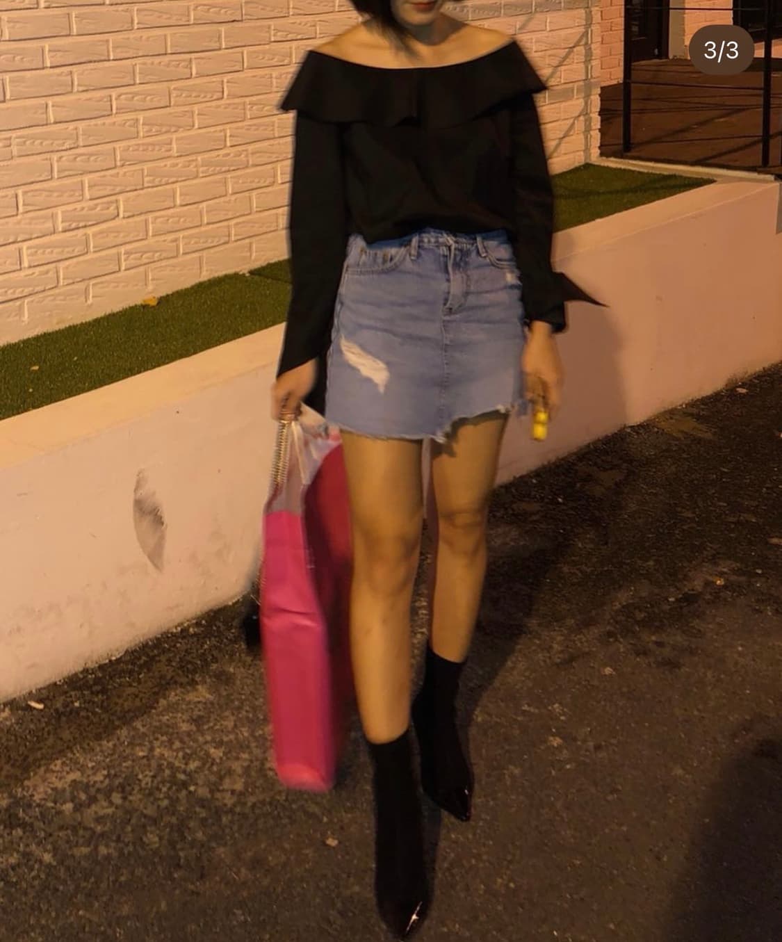 아레스엠 블랙 오프숄더 셔츠 상품이미지2