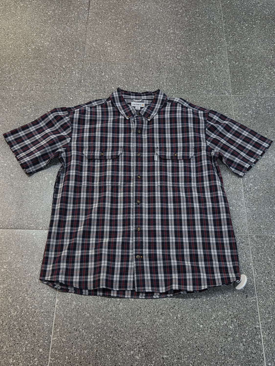 칼하트 네이비 체크반팔셔츠 상품이미지4