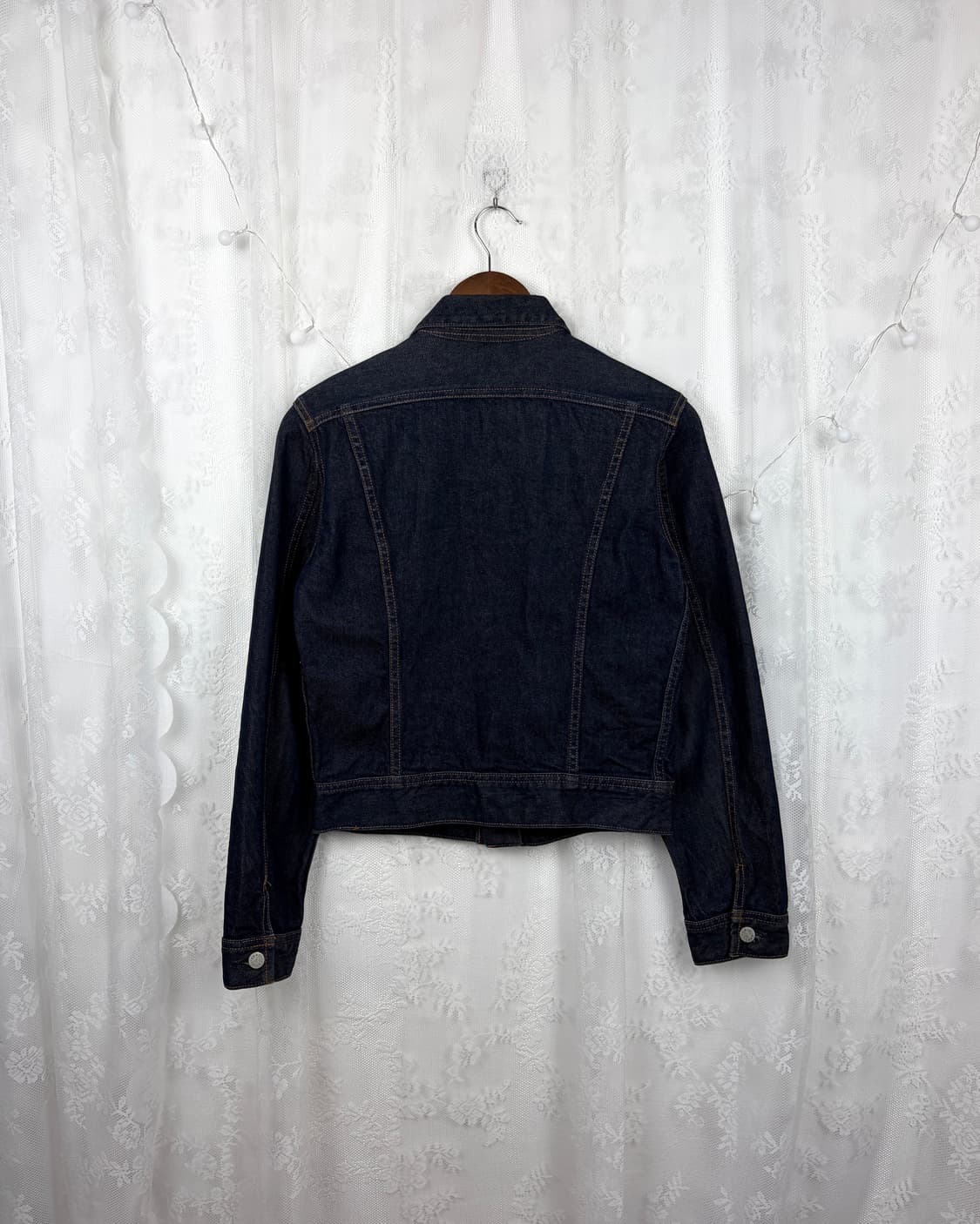 Cropped Raw Denim Trucker Jacket 상품이미지5