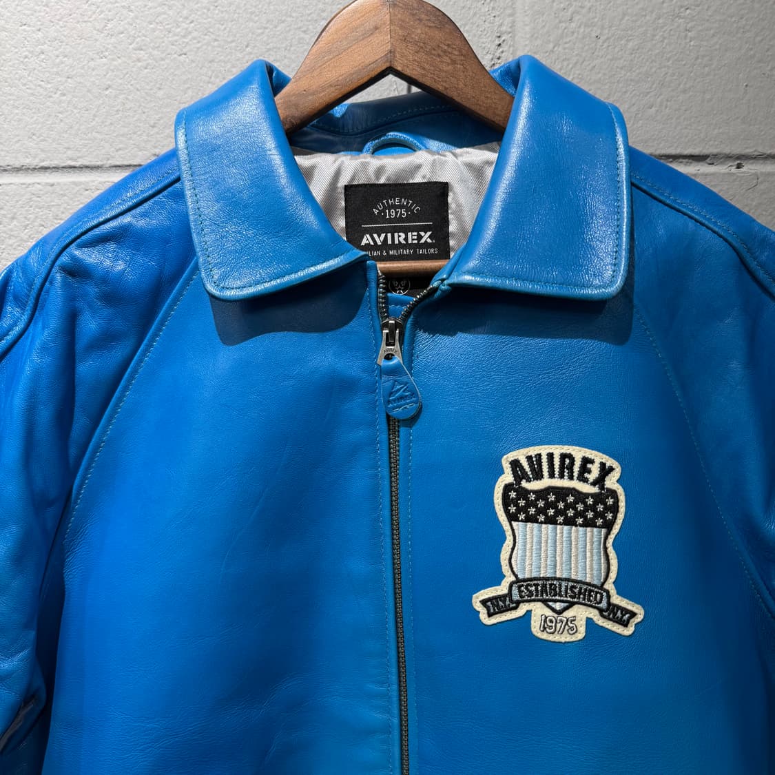 아비렉스 레더자켓 블루 상품이미지4