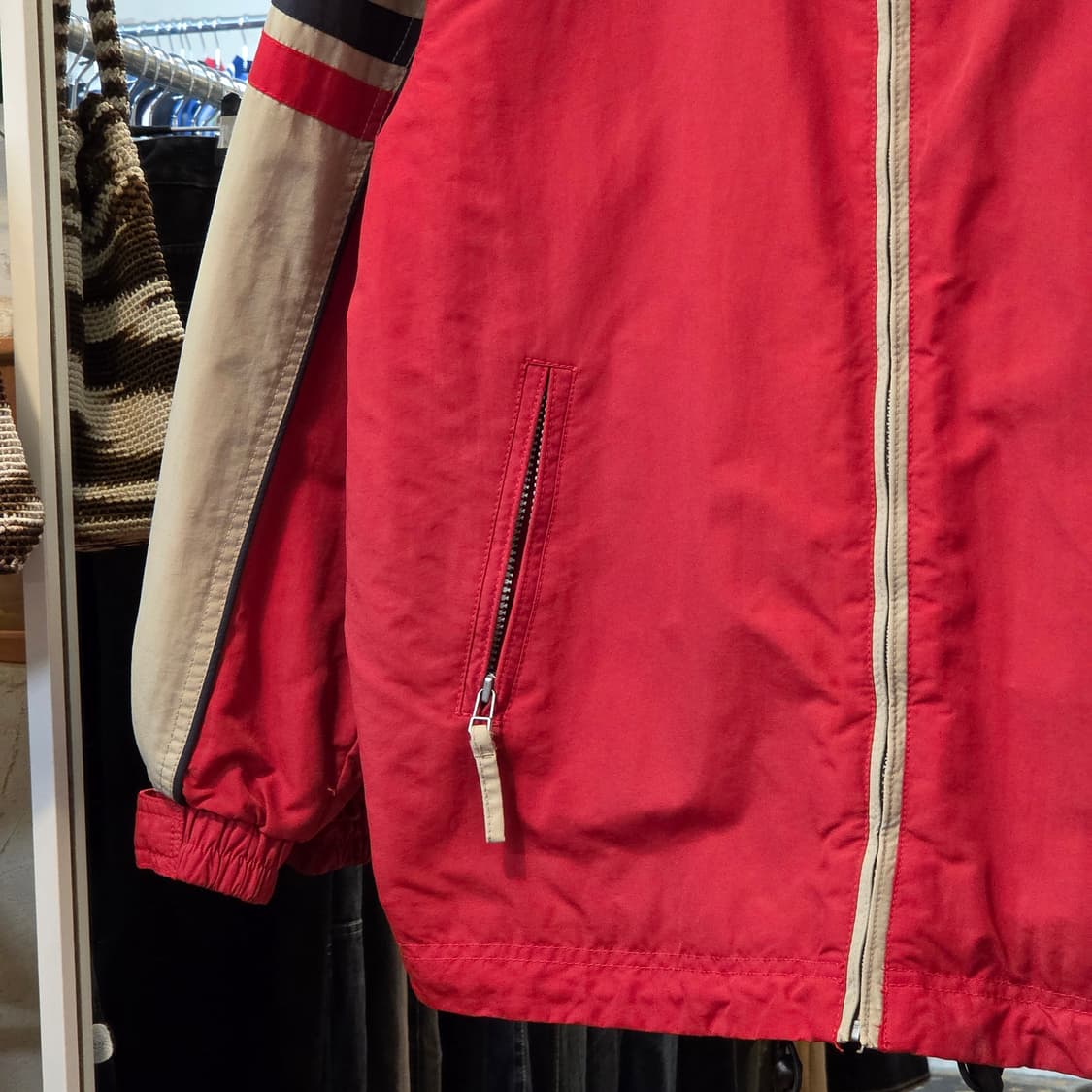 JPN 빈티지 베이지 오렌지 배색 바람막이 상품이미지4