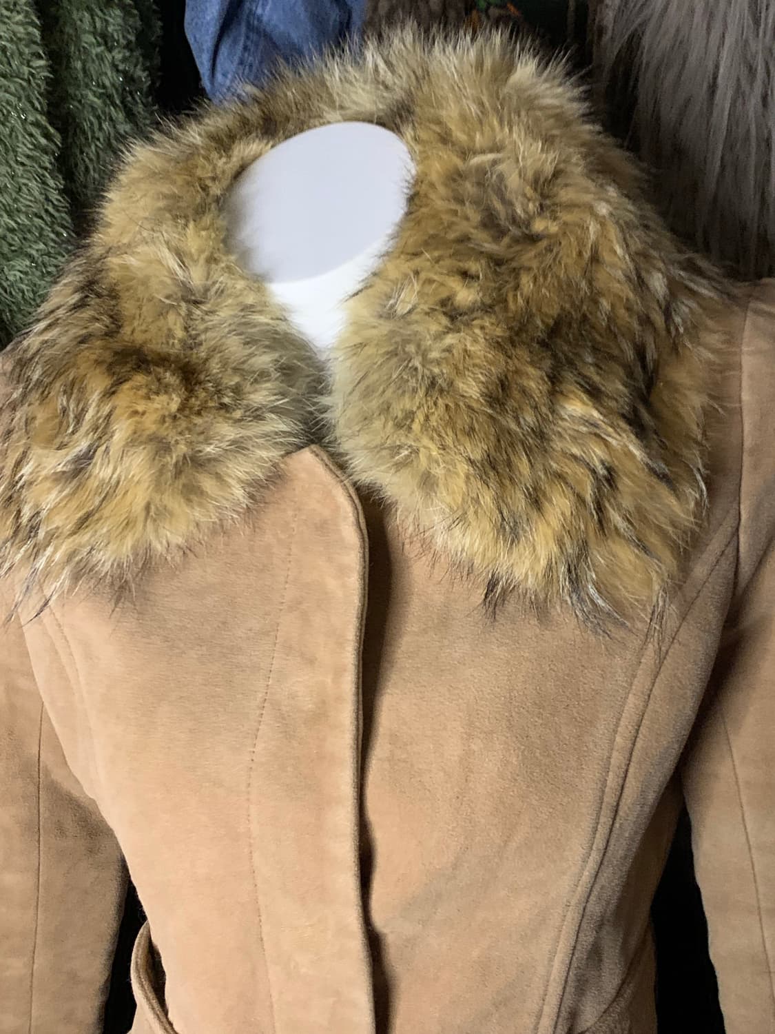 베이지 모리 라떼 오네갸루 퍼코트 상품이미지3