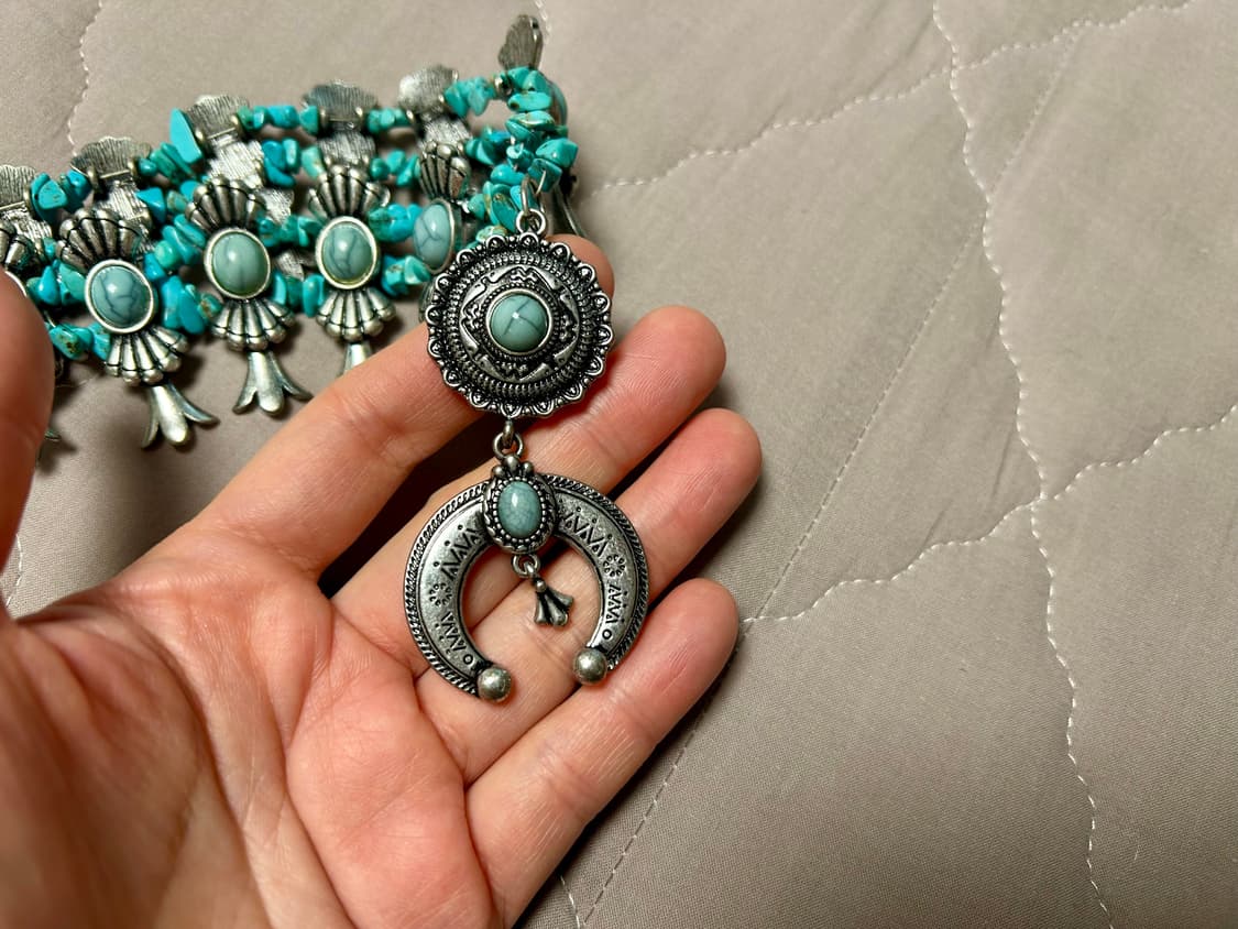 나바호 네이티브 아메리칸 인디언 목걸이 빈티지 터키석 목걸이 상품이미지5