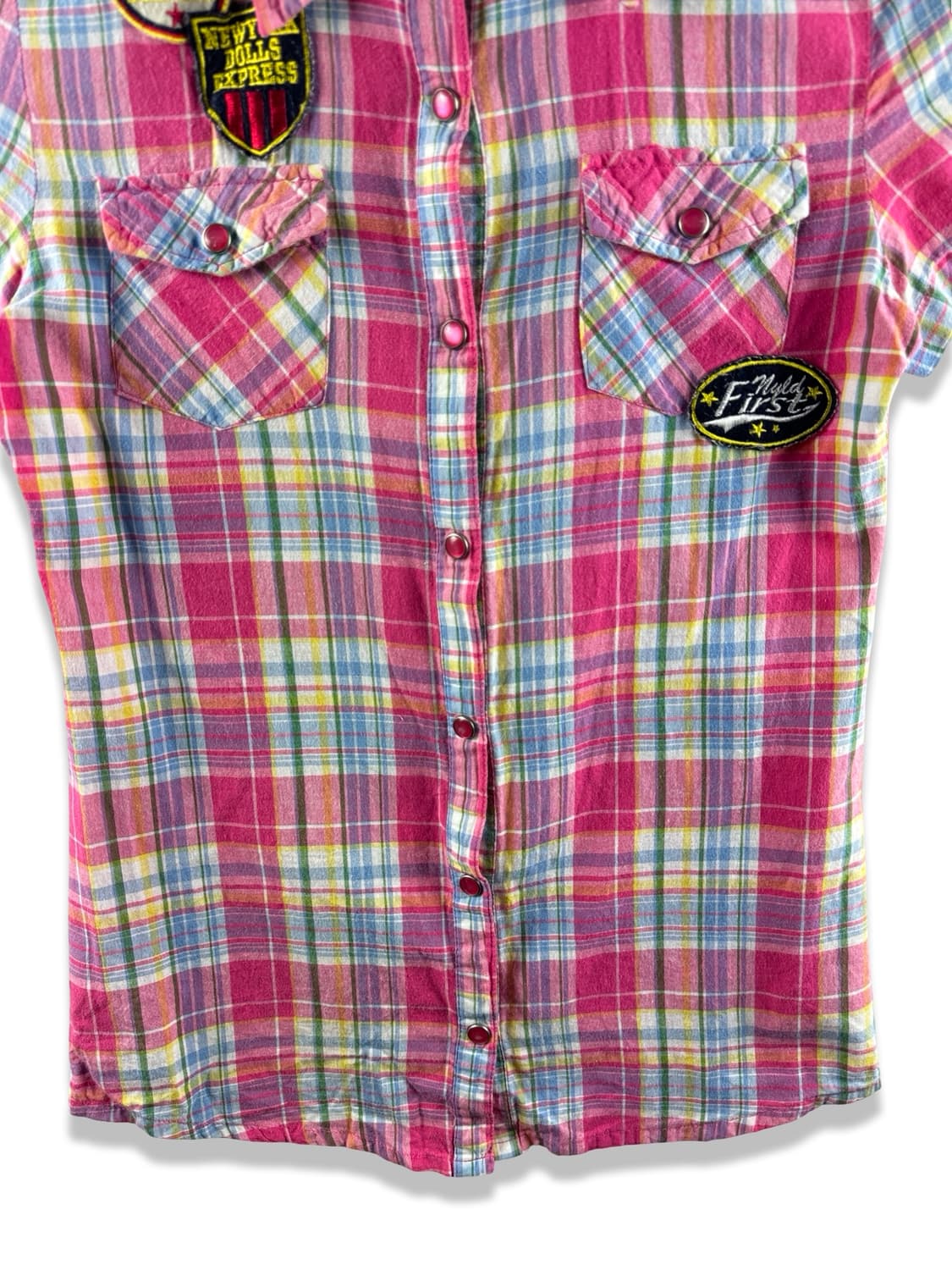 리즈리사돌 Y2K 패치 시골깔 체크 셔츠2861 상품이미지4