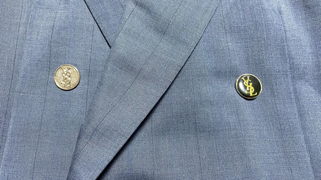 80s~90s 입생로랑 빈티지 더블 블레이저 일본 테일러 리워크 자켓 상품이미지7