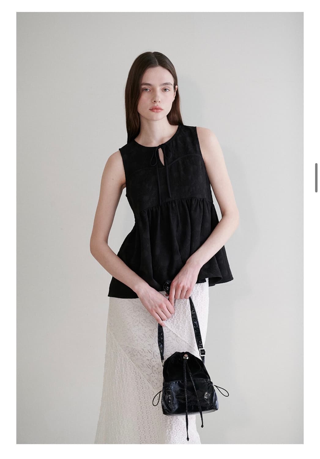 Raive Flower Jacquard Blouse Black 상품이미지2