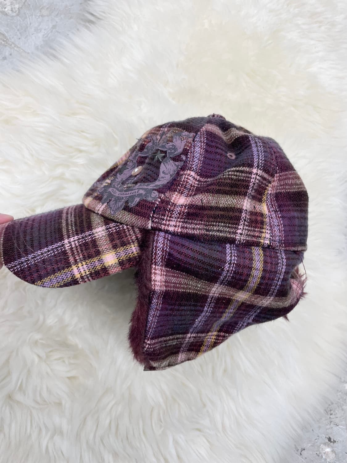 보이런던 체크 패치 트루퍼햇 *레어 상품이미지7