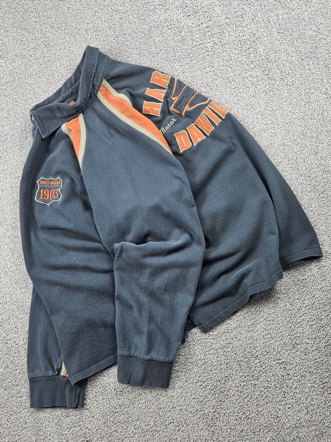 할리데이비슨 자수로고 래글런 럭비 티셔츠 ( 2XL ) / 10243 상품이미지4