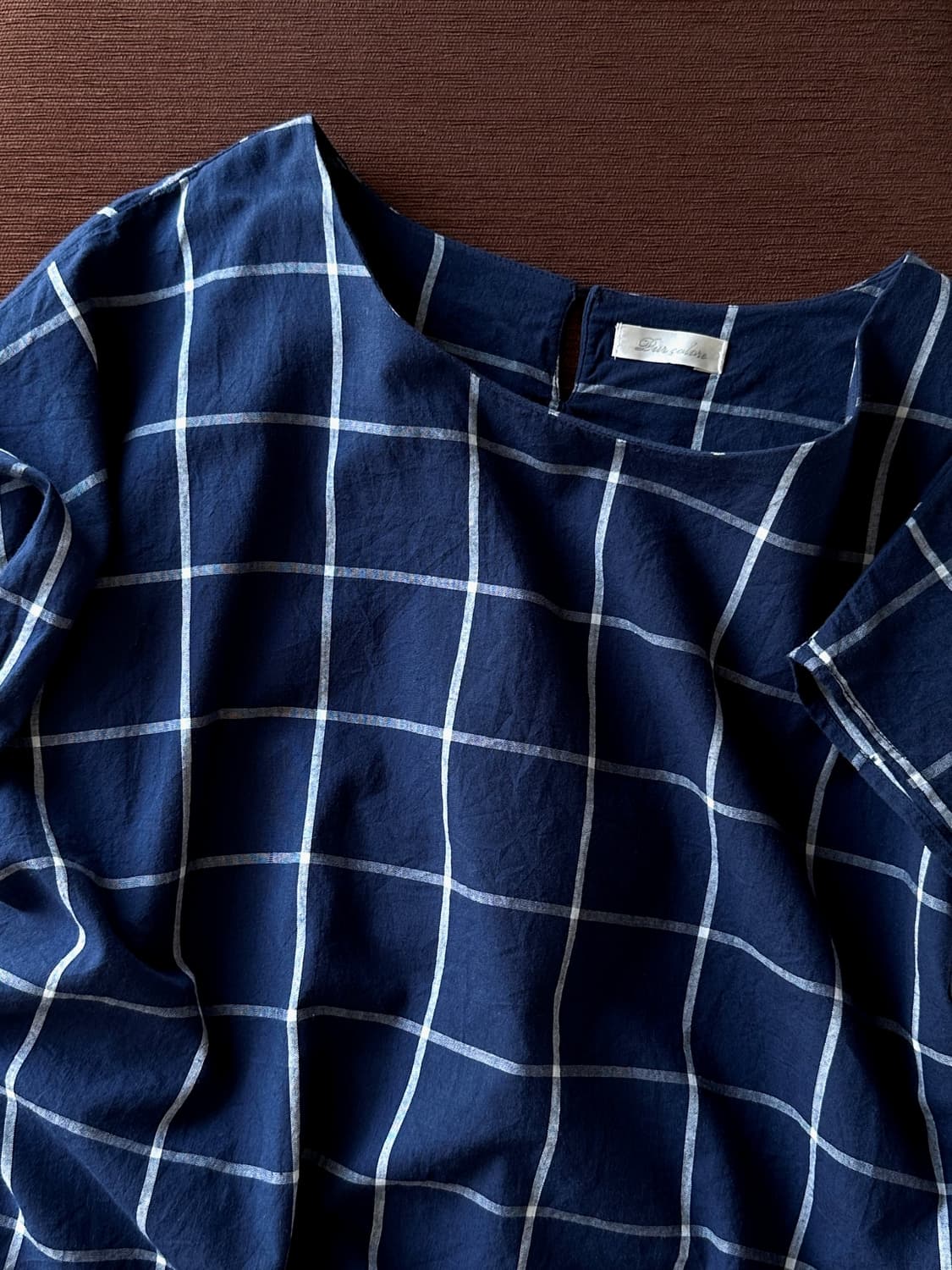 Wide design check pullover shirt top 상품이미지4