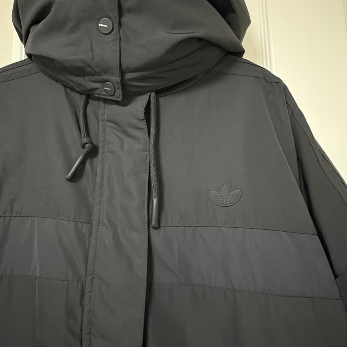 초희귀 레어템) 아디다스 올블랙 파이어버드 패딩 점퍼 110 상품이미지6