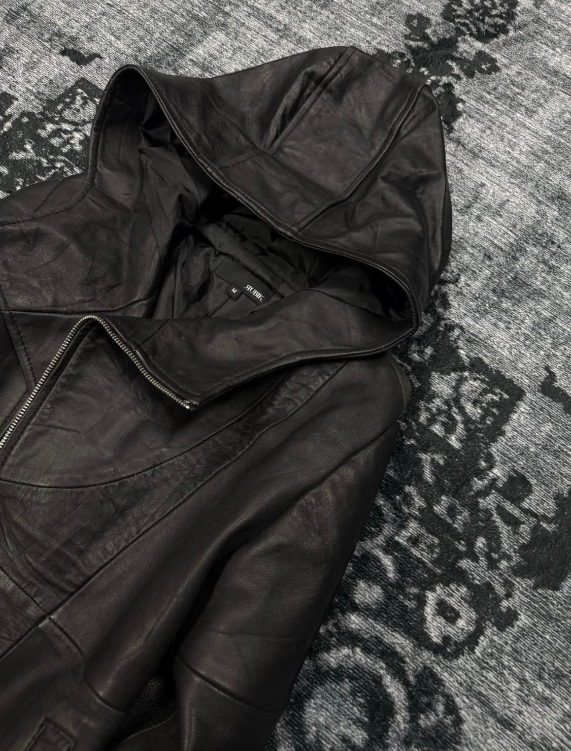 Rubik leather hood rider jacket 상품이미지4
