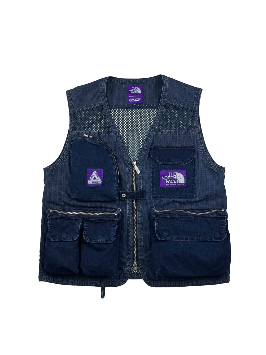 팔라스 x 노스페이스 퍼플 라벨 인디고 립스탑 메쉬 베스트 상품이미지1