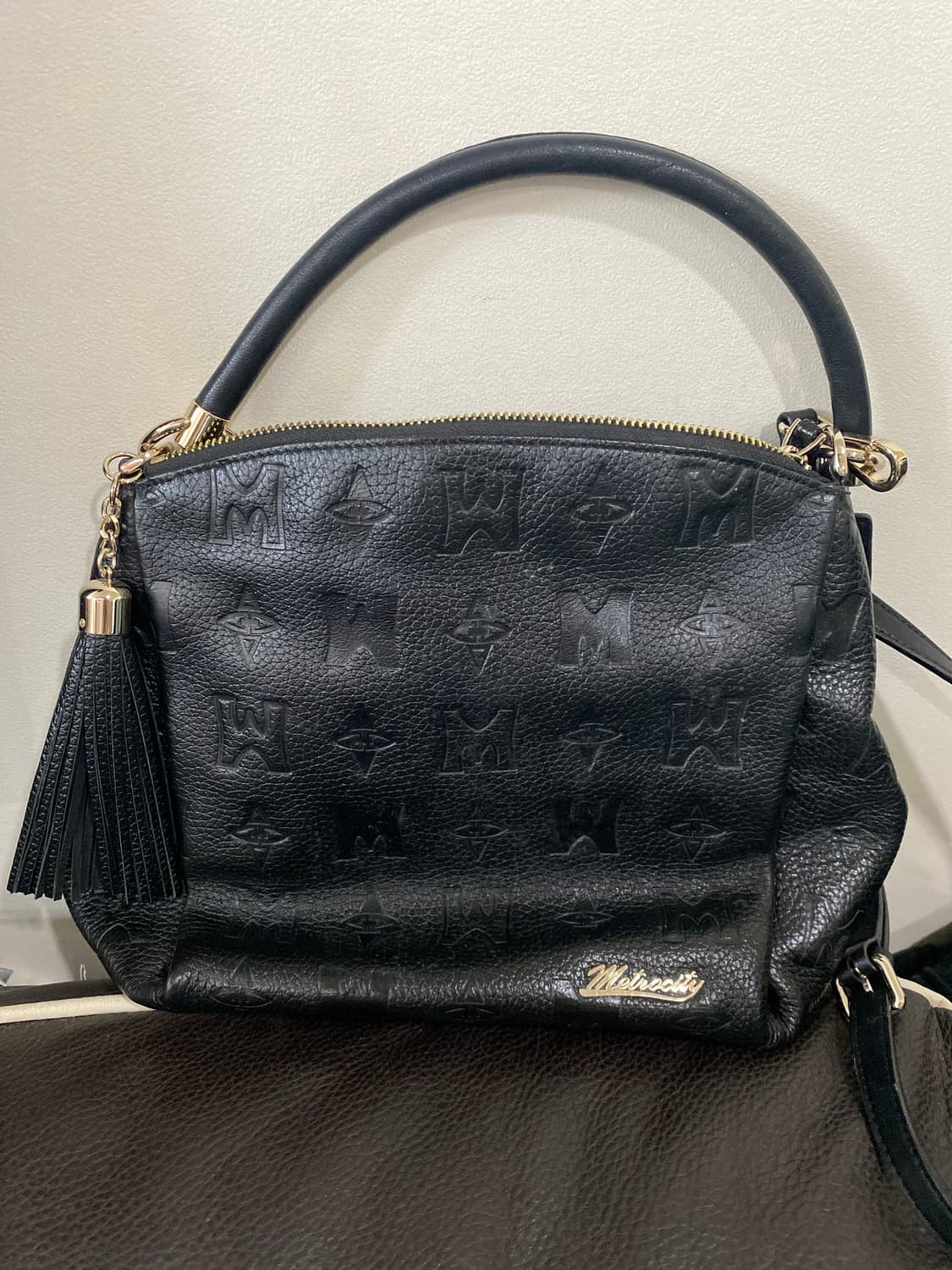 메트로시티 블랙 패턴 가방 고 상품이미지1