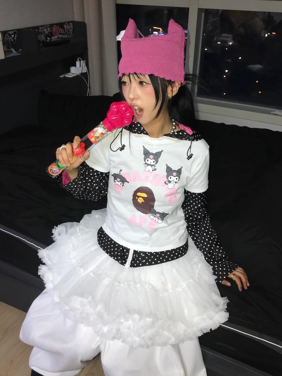 Bape X Sanrio Kuromi T-shirt ( 새상품 ) 상품이미지4