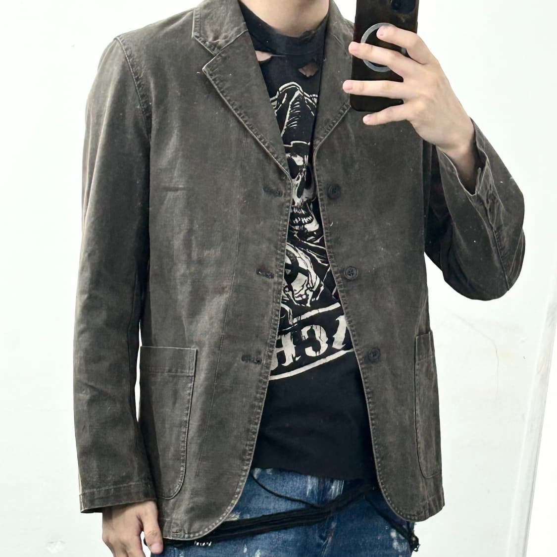 Tornado Mart 흑청 데님 블레이저 자켓 상품이미지2