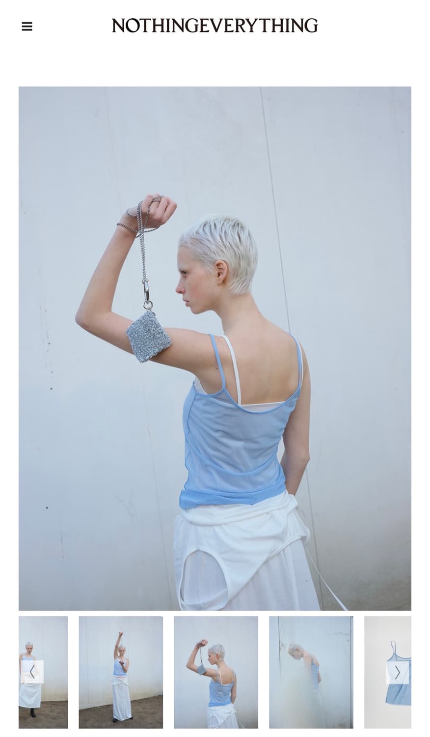 낫띵에브리띵 매쉬 슬리브리스 탑 아이스블루 상품이미지5