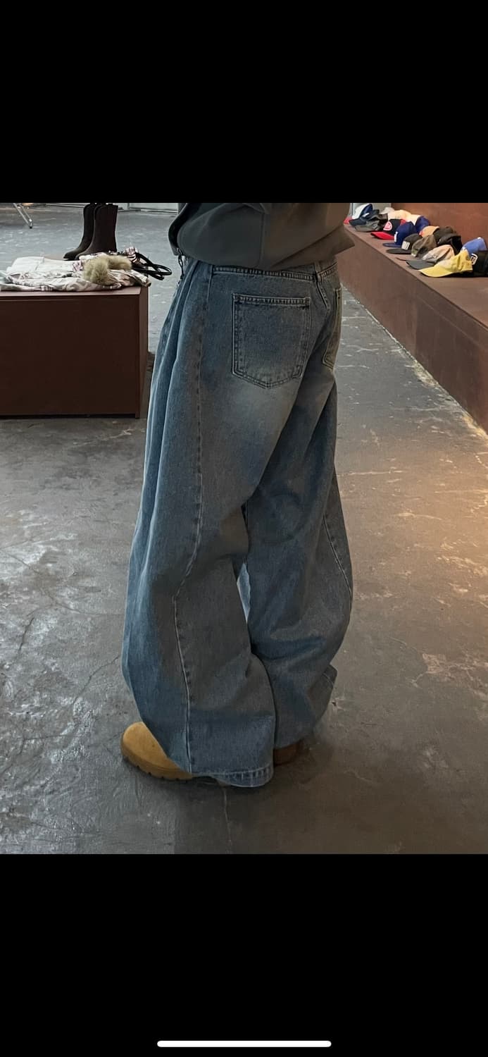 뮤즈 벌룬핏 와이드 데님 팬츠 H1554 상품이미지2