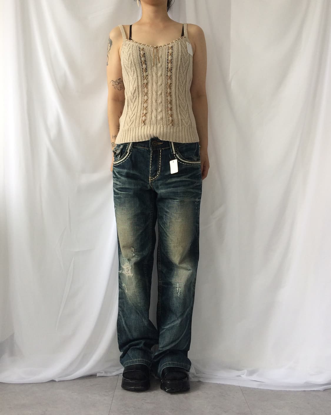 Stitch point cable knit sleeveless 상품이미지1