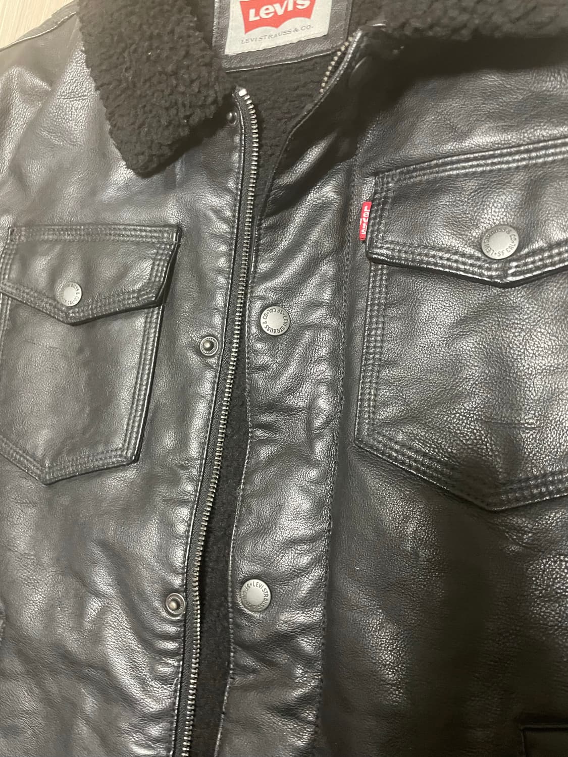 리바이스 가죽 쉐르파 자켓 s판매  상품이미지3
