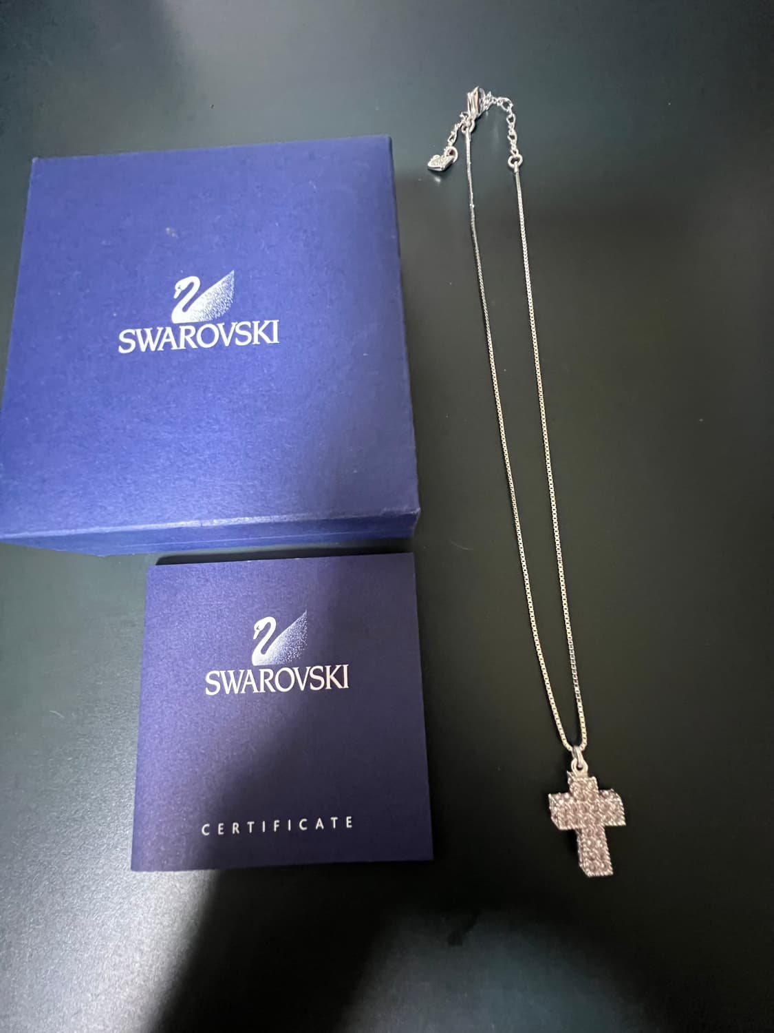 스와로브스키 핑크 십자가 목걸이 상품이미지1