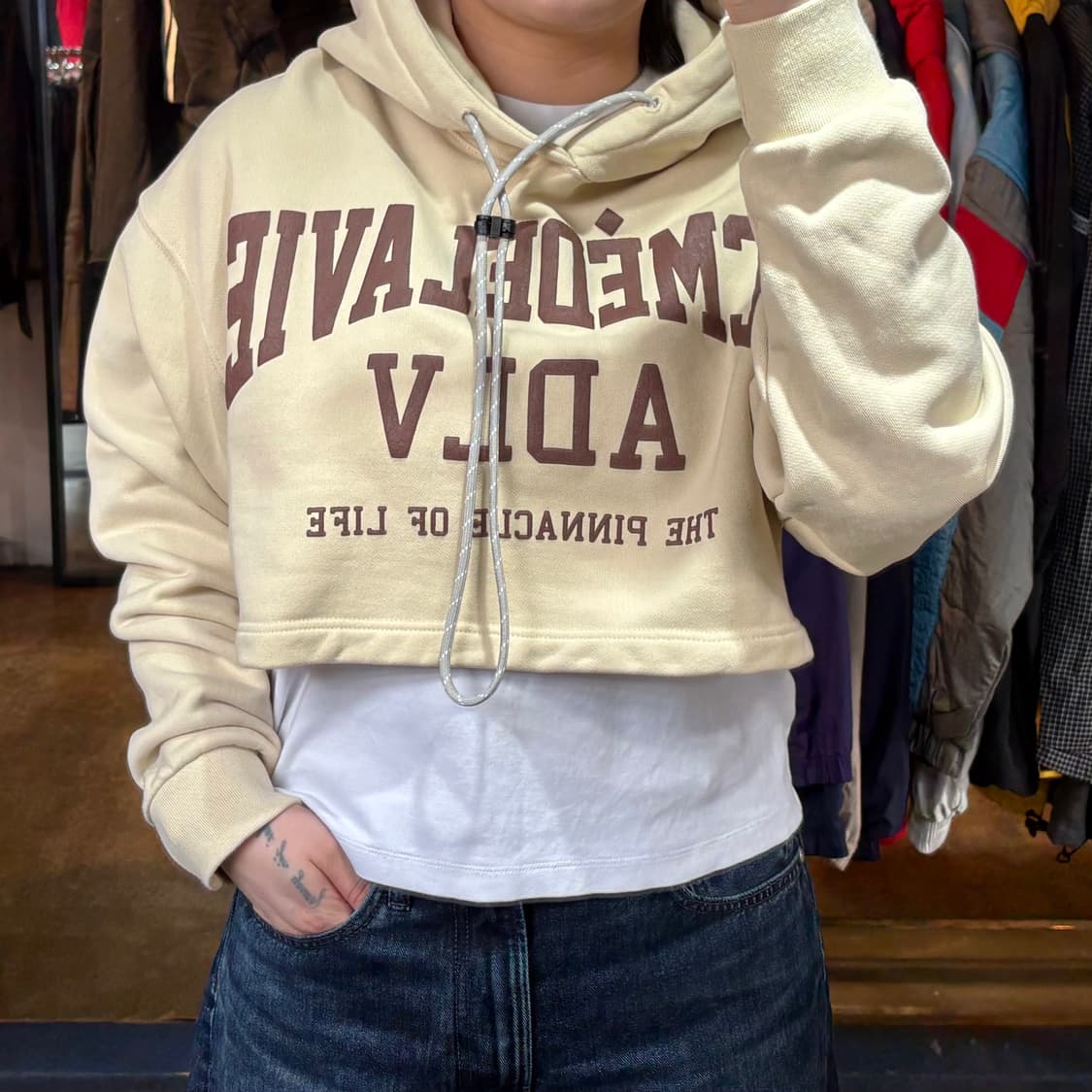 아크메드라비 빅로고 크롭 후드 상품이미지1