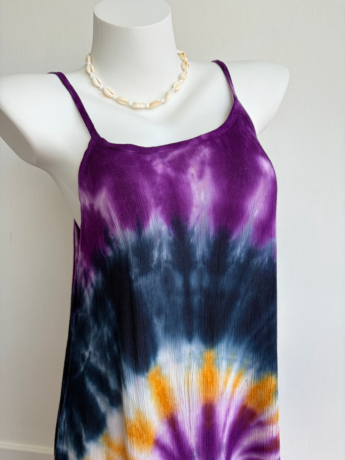 MALAKA 퍼플 타이다이 끈나시 롱 원피스  상품이미지2