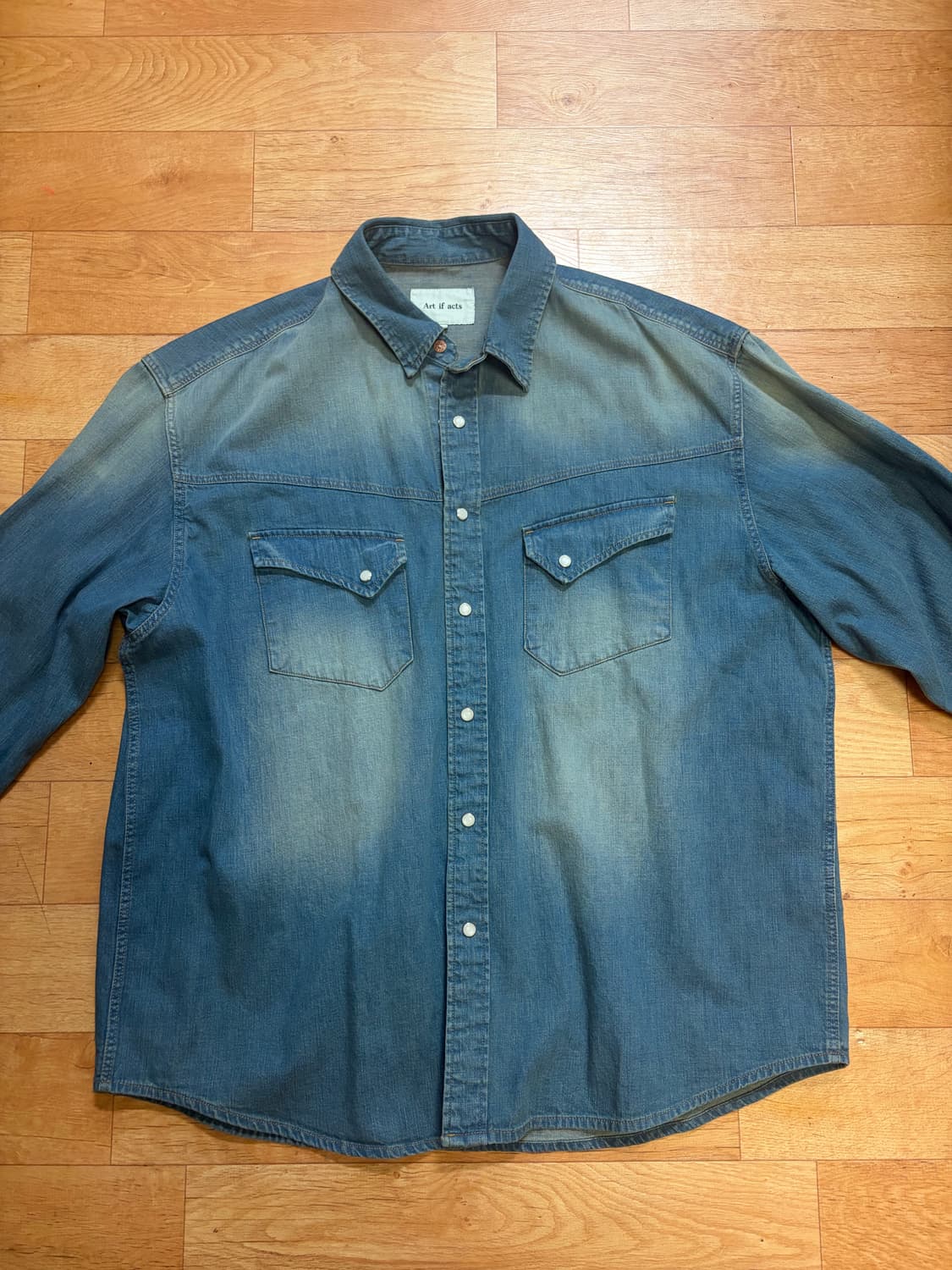 웨스턴 데님 셔츠(빈티지 인디고) 상품이미지5