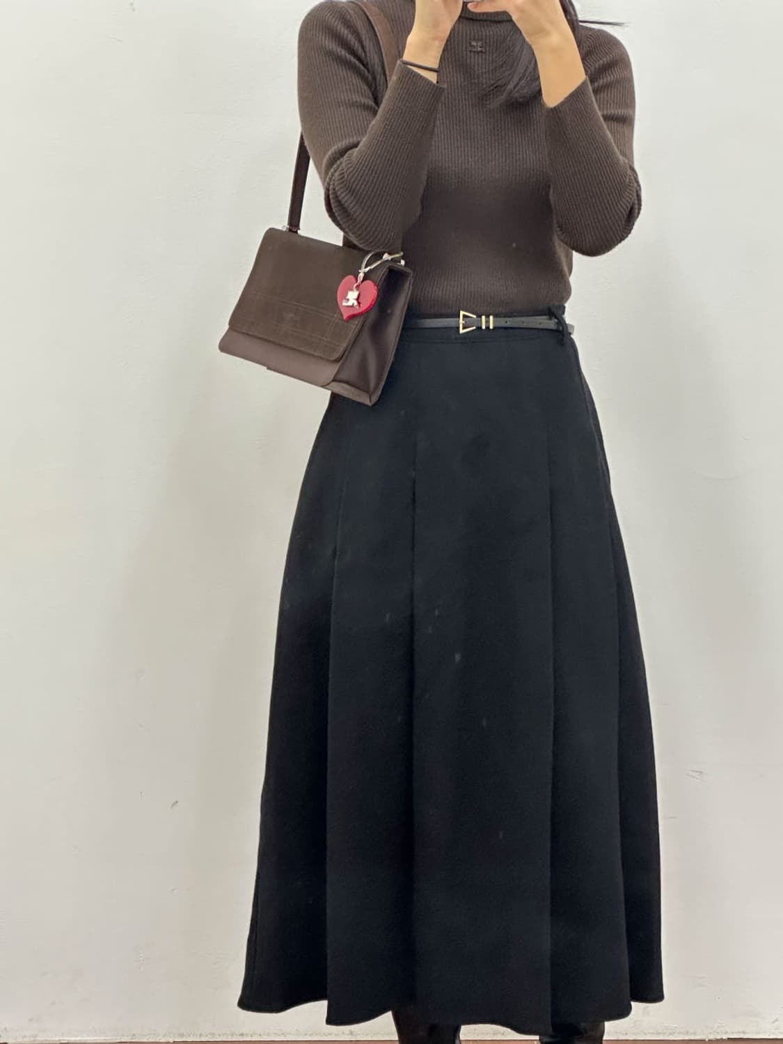 [새상품] courreges / 꾸레쥬 브라운 스웨이드 숄더백  상품이미지10