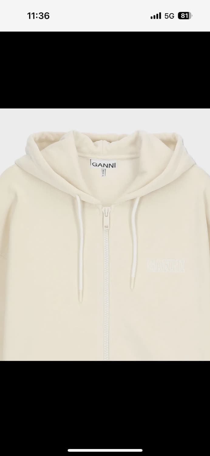 가니 오버사이즈 소프트웨어 집업 후드 - 에그렛/T3232135 S/M 상품이미지3