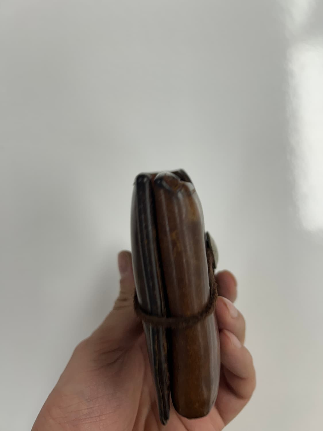 goros 고로스 다크브라운 콘초 새들레더 반지갑 상품이미지5