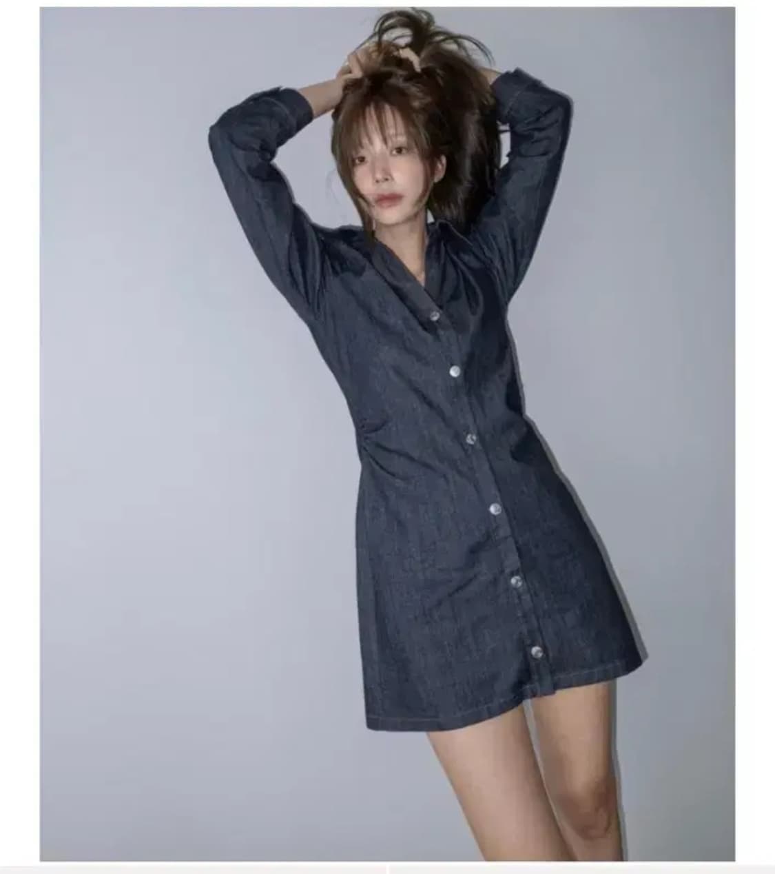 ZARA 자라 셔츠스타일 데님 미니원피스 xs 상품이미지1