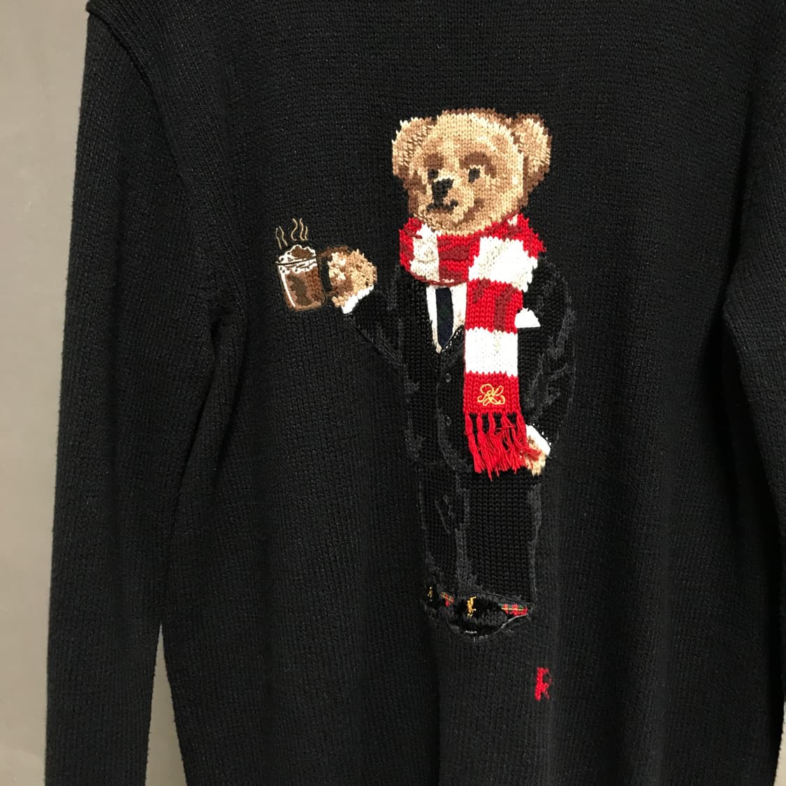 폴로 랄프로렌 베어 니트 블랙 L 상품이미지5