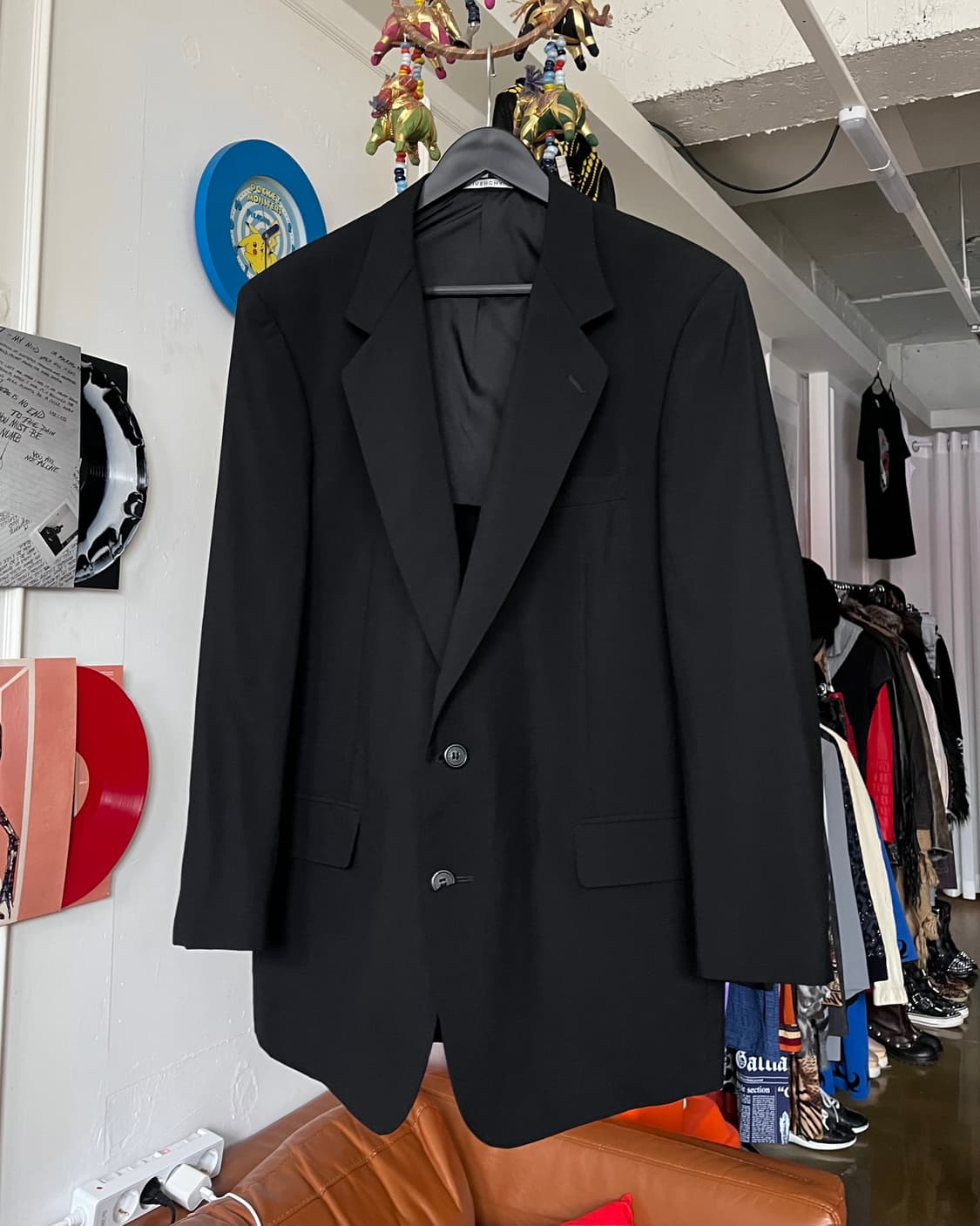 Old GIVENCHY Mohair & Wool Black Blazer 상품이미지3
