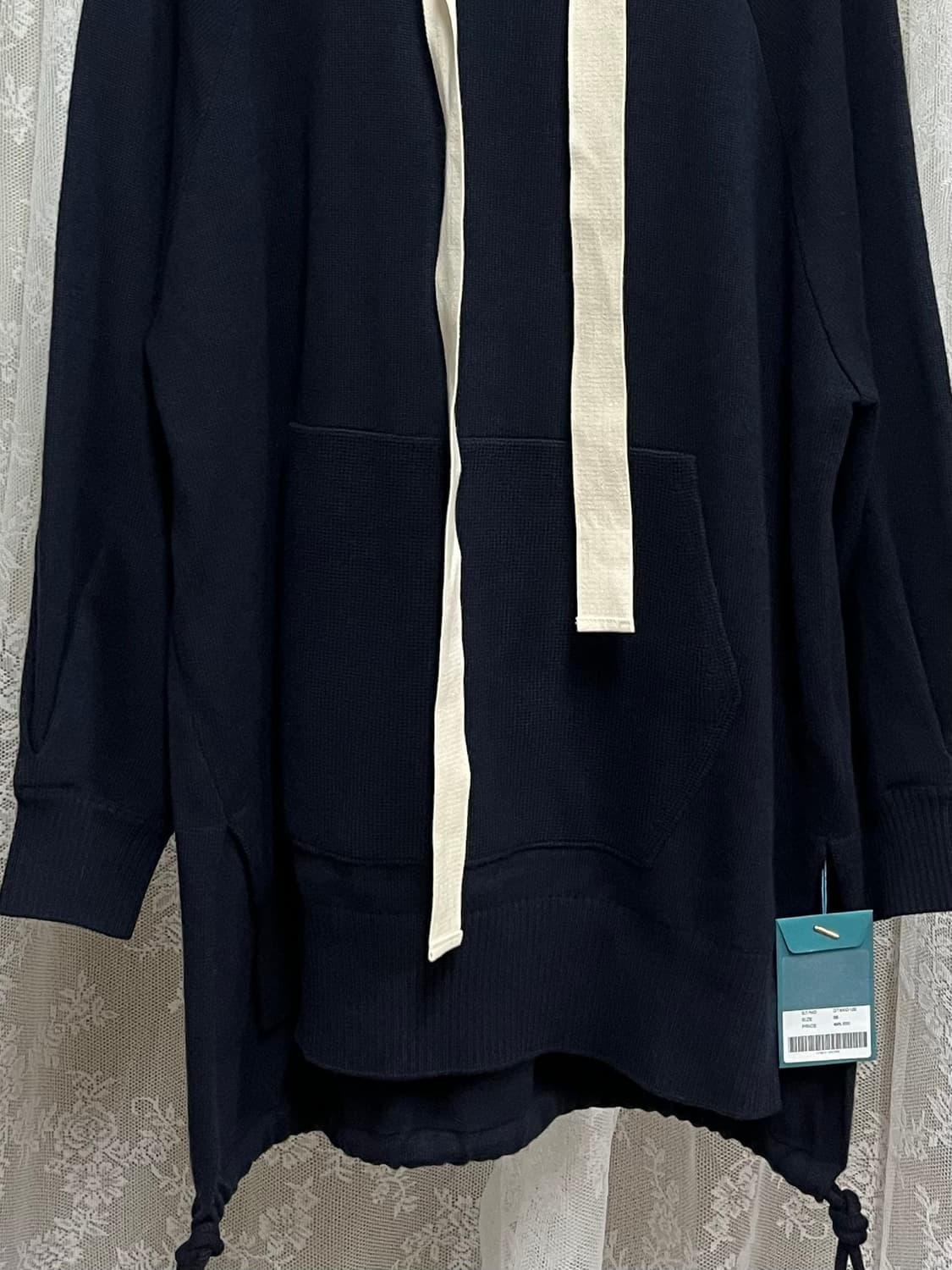 55) 새상품 도호 DOHO 루즈핏 니트 후드 네이비 상품이미지3