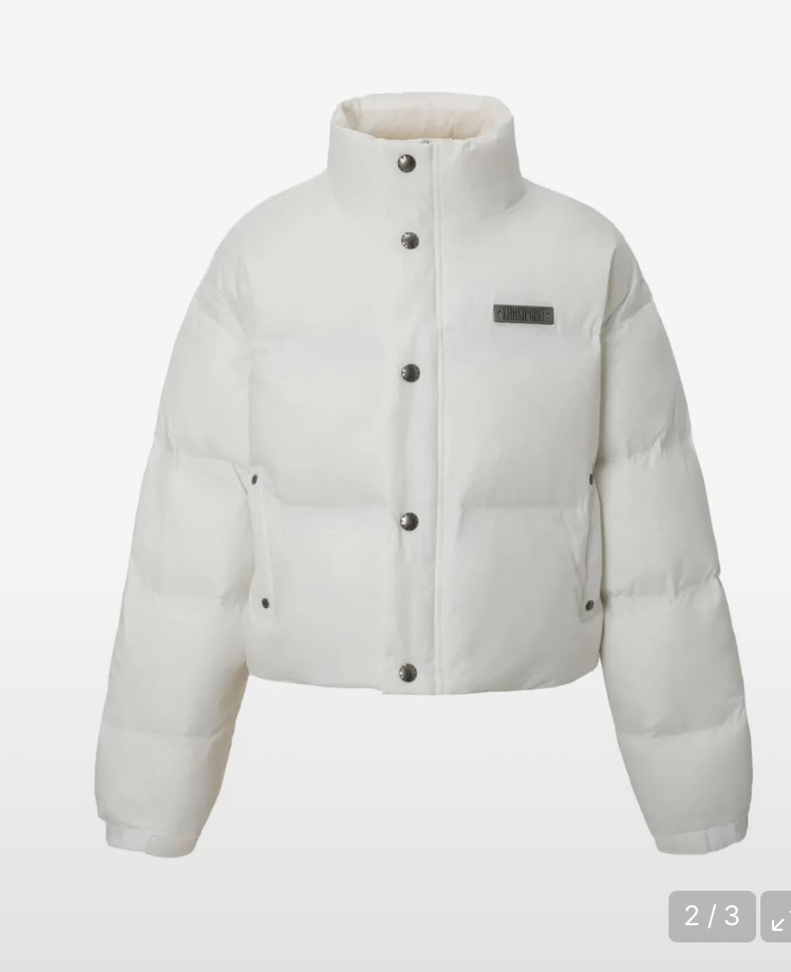 카키포인트 스터드 패딩 자켓 화이트 (새상품) 상품이미지2