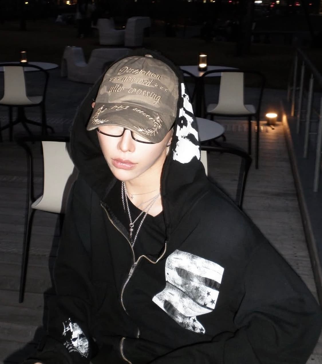 로어링라드 워시드 후드 집업 블랙 L 상품이미지3