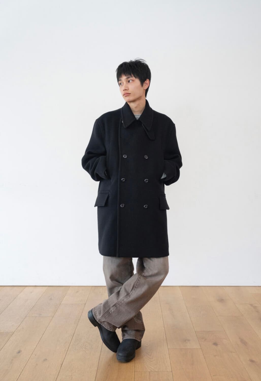 ham 함 블랙 피코트 상품이미지1