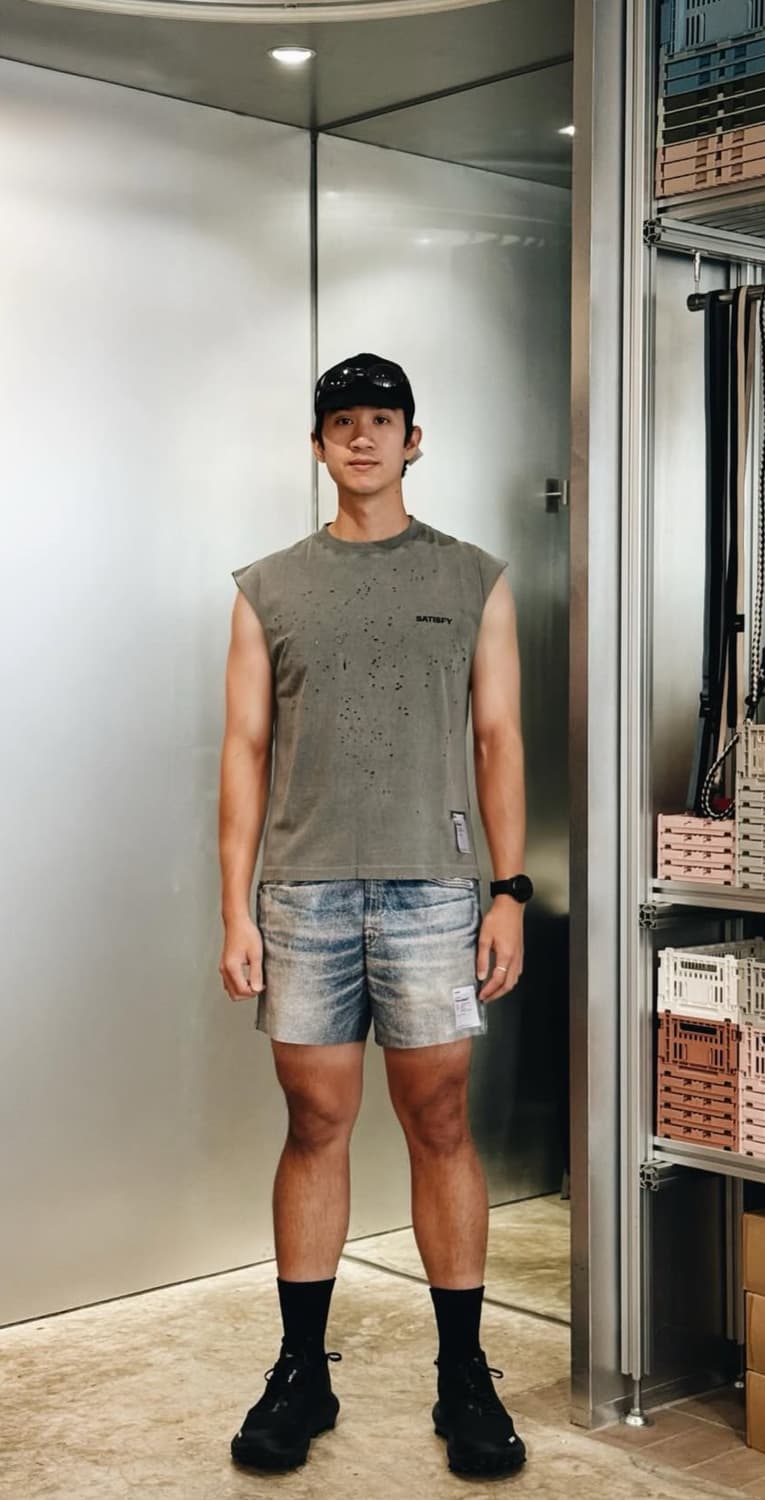 새티스파이 satisfy 디지털 데님 쇼츠 XL 상품이미지4
