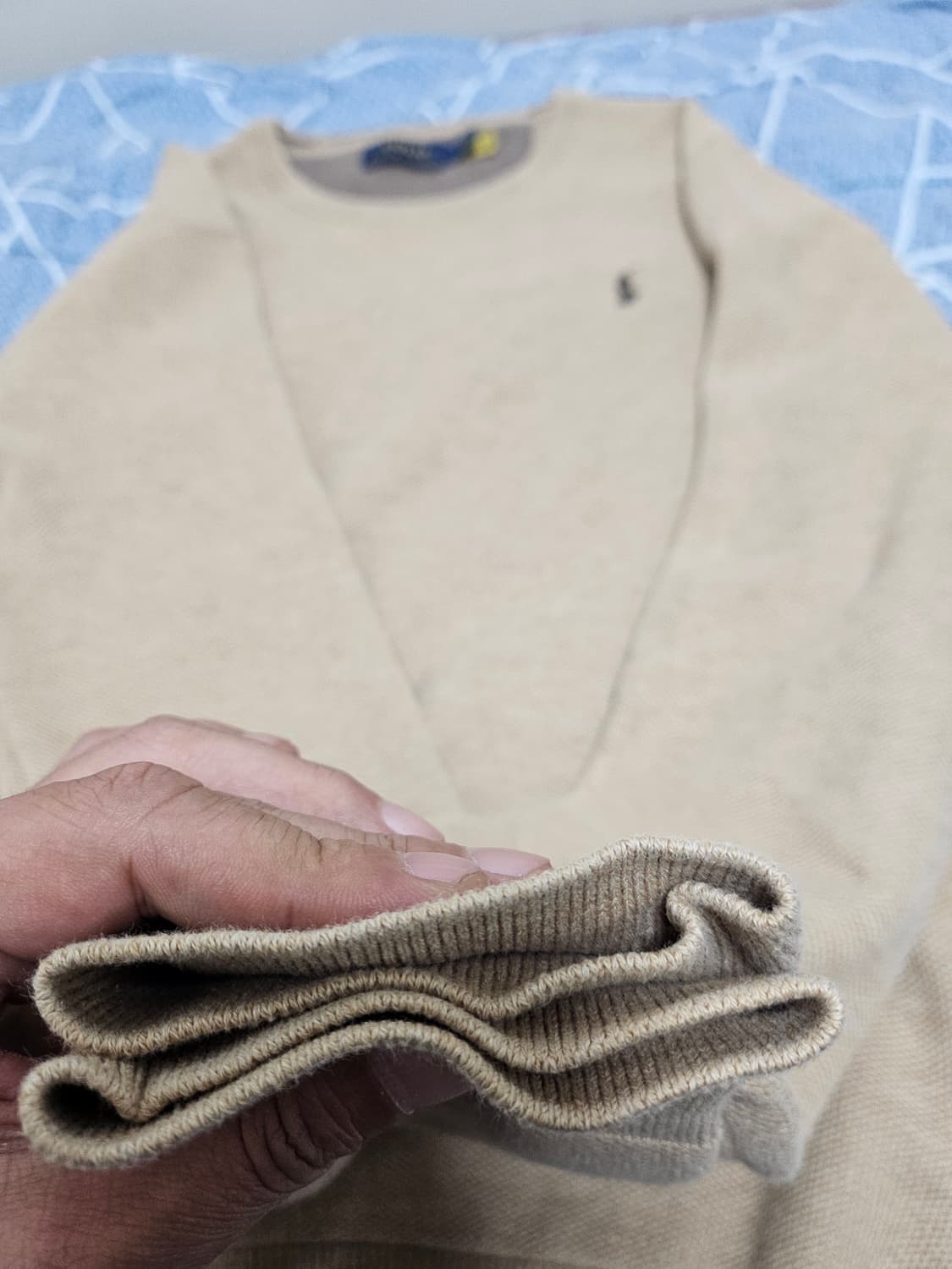 23fw 폴로 남성 코튼 메쉬(와플) 크루넥 니트 스웨터 상품이미지4